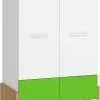 Meblocross Hey 20, Vaatekaappi, Valkoinen/vihreä