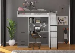 Meblocross Level P, Kerrossänky, 90x200 Cm, Valkoinen/harmaa -NORE Kalusteet Myymälä meblocross level p kerrossanky 90x200 cm valkoinenharmaa ab016 palaute reference