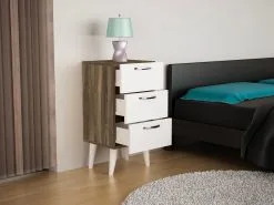 Kalune Design 731 Yöpöytä, 80 Cm, Valkoinen/ruskea -NORE Kalusteet Myymälä naktinis staliukas kalune design 731 80 cm 06859 netistai reference