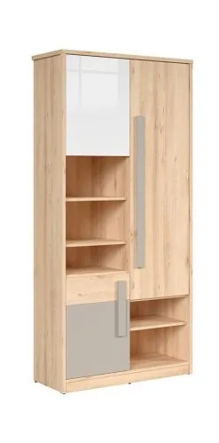 Black Red White Namek -kaappihyllystö, Valkoinen Kiiltävä/pyökki/harmaa