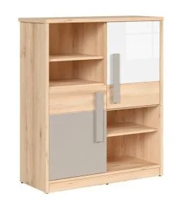 Black Red White Namek -kaappihyllystö, Valkoinen Kiiltävä/pyökki/harmaa