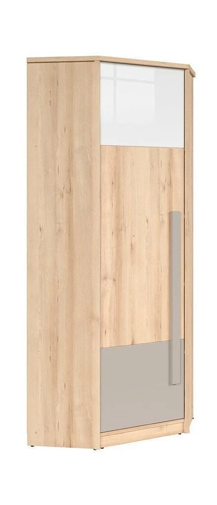 Black Red White Namek -nurkkavaatekaappi, Valkoinen Kiiltävä/pyökki/harmaa 2 Black Red White Namek -nurkkavaatekaappi, Valkoinen Kiiltävä/pyökki/harmaa - Image 2