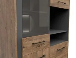 Black Red White Näytekaappi BRW Luton 2D1W3S, Ruskea/harmaa -NORE Kalusteet Myymälä naytekaappi brw luton 2d1w3s ruskeaharmaa 3bb4e palaute reference