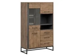 Black Red White Näytekaappi BRW Luton 2D1W3S, Ruskea/harmaa -NORE Kalusteet Myymälä naytekaappi brw luton 2d1w3s ruskeaharmaa 3ee32 hinta reference