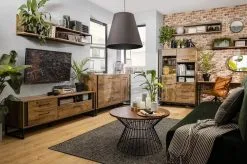 Black Red White Näytekaappi BRW Luton 2D1W3S, Ruskea/harmaa -NORE Kalusteet Myymälä naytekaappi brw luton 2d1w3s ruskeaharmaa 56753 halvempi reference