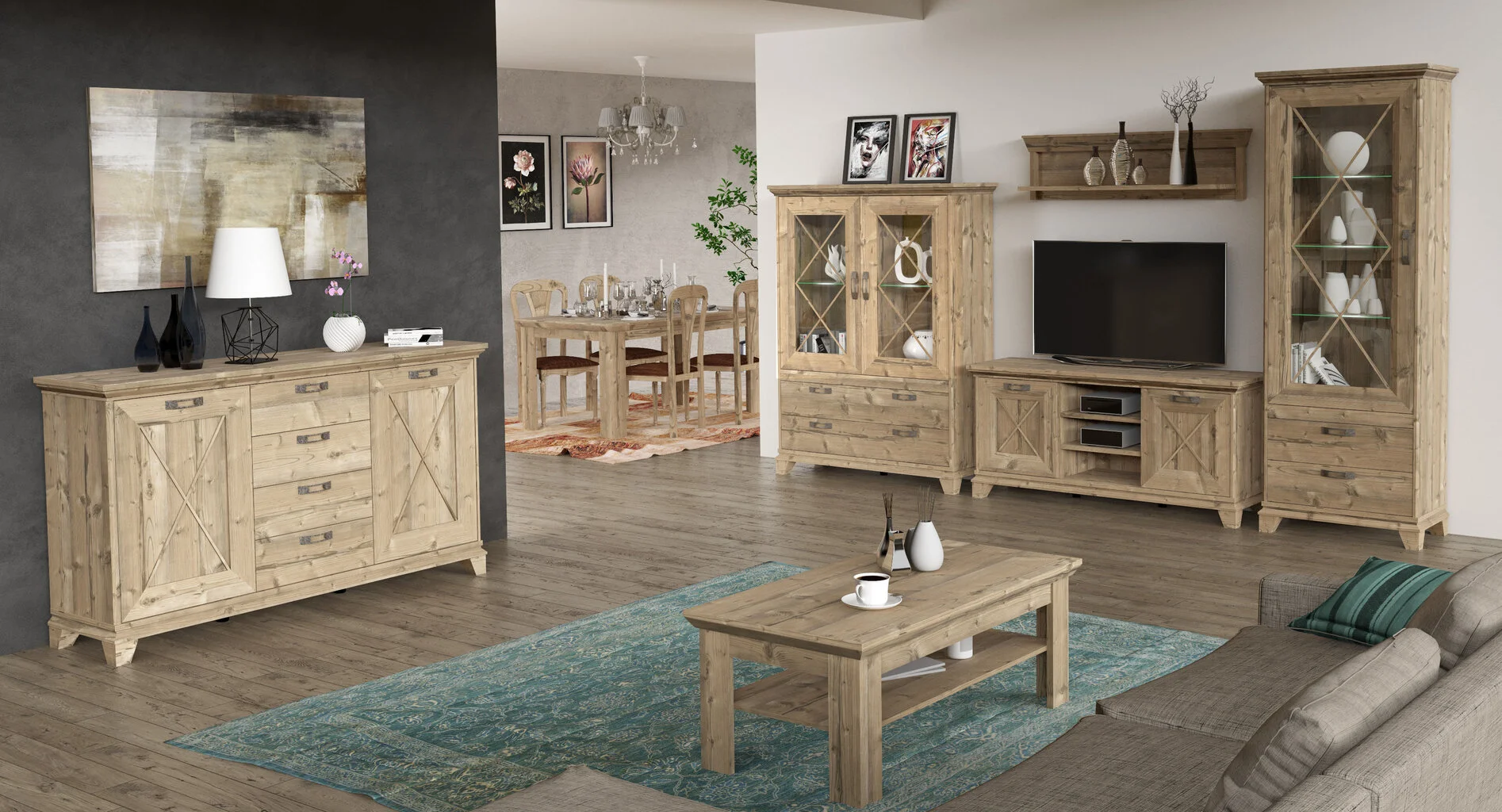 Forte Nepal-ruokapöytä, Jatkettava, Mänty 5 Forte Nepal-ruokapöytä, Jatkettava, Mänty - Image 5