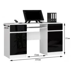 NORE A5 Työpöytä, Valkoinen/musta 6 NORE A5 Työpöytä, Valkoinen/musta -NORE Kalusteet Myymälä nore a5 tyopoyta valkoinenmusta 793b2 netistai reference