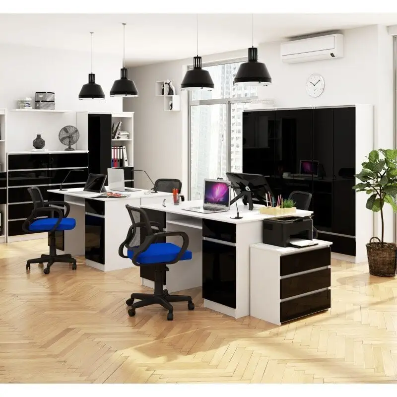 NORE A5 Työpöytä, Valkoinen/musta 4 NORE A5 Työpöytä, Valkoinen/musta - Image 4