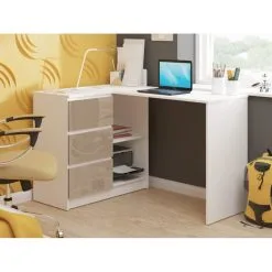 NORE B16, Vasen, Työpöytä Valkoinen / Tammi -NORE Kalusteet Myymälä nore b16 vasen tyopoyta valkoinen tammi 68ba3 hinta reference