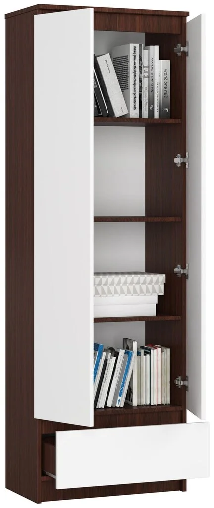 NORE CLP R60 Hyllykaappi, Ruskea/valkoinen 5 NORE CLP R60 Hyllykaappi, Ruskea/valkoinen - Image 5