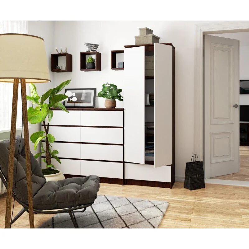 NORE CLP R60 Hyllykaappi, Ruskea/valkoinen 3 NORE CLP R60 Hyllykaappi, Ruskea/valkoinen - Image 3