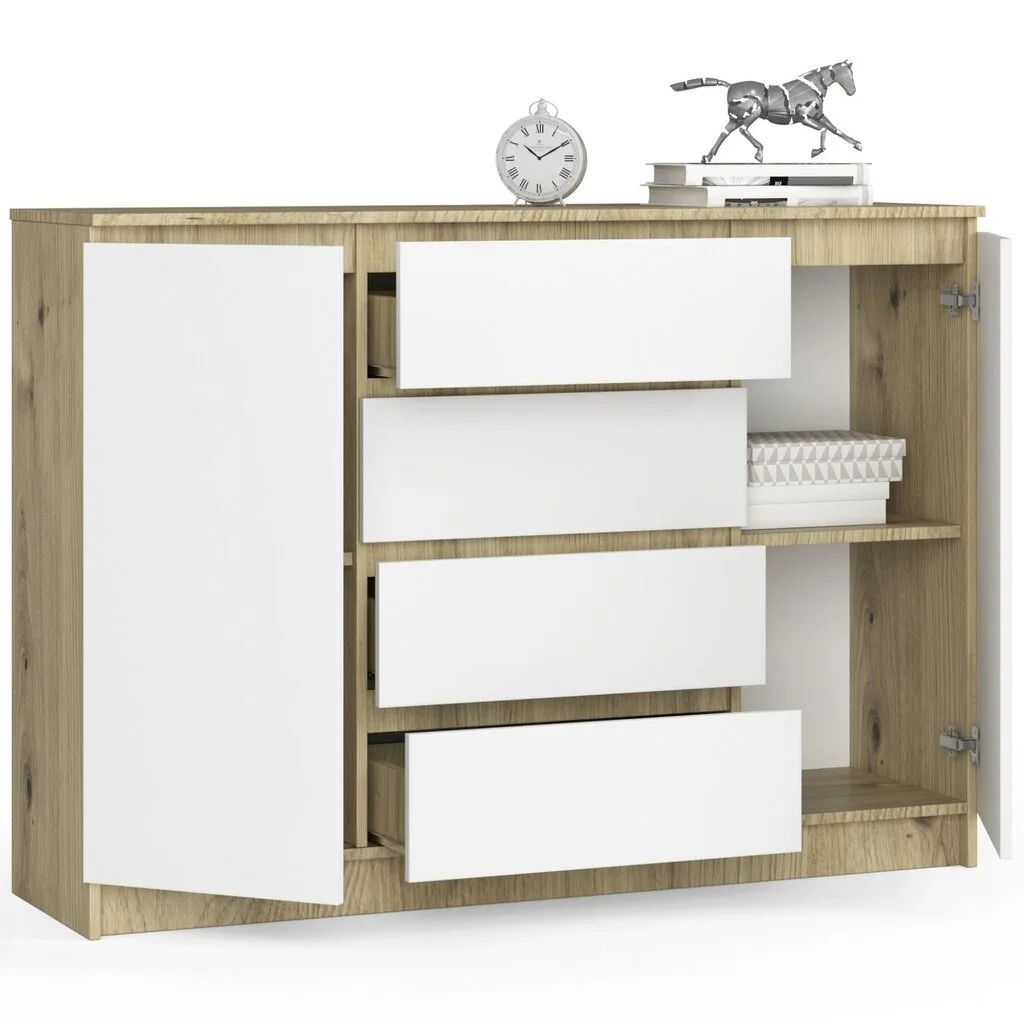 NORE : K140, 2/4 - Lipasto. Väri : Ruskeavalkoinen. 4 NORE : K140, 2/4 - Lipasto. Väri : Ruskeavalkoinen. - Image 4