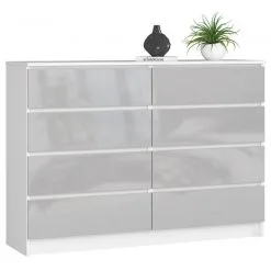 NORE K140, 8 Laatikon Lipasto Valkoisen/harmaan Värinen