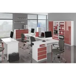 NORE K140, Lipasto 4 Laatikolla, Valkoisen /punaisen Värinen -NORE Kalusteet Myymälä nore k140 lipasto 4 laatikolla valkoisen punaisen 8282d netistai reference