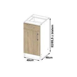 NORE Lima S40 -alakaappi Keittiöön, 82 X 40 X 44,5 Cm, Valkoinen / Sonoma Tammi 7 NORE Lima S40 -alakaappi Keittiöön, 82 X 40 X 44,5 Cm, Valkoinen / Sonoma Tammi -NORE Kalusteet Myymälä nore lima s40 alakaappi keittioon 82 x b58d0 netistai reference