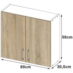 NORE Lima Seinäkaappi W80, Valkoinen / Tammi -NORE Kalusteet Myymälä nore lima seinakaappi w80 valkoinen tammi 8a046 palaute reference