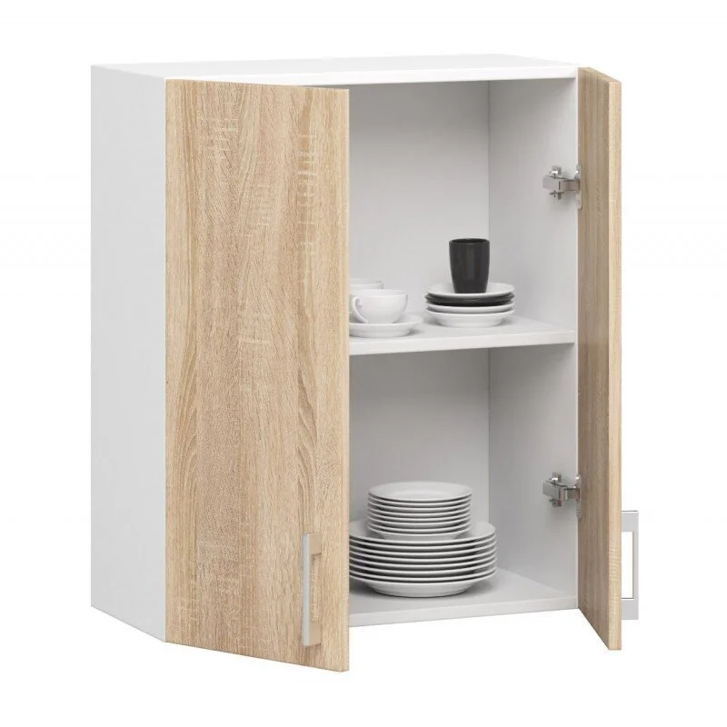 NORE Lima W60 D2 Seinälle Asennettava Keittiön Kaappi, Valkoisen / Tammisen Värinen 6 NORE Lima W60 D2 Seinälle Asennettava Keittiön Kaappi, Valkoisen / Tammisen Värinen - Image 6