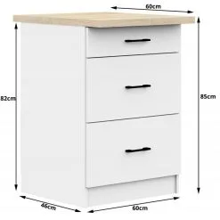 NORE Oliwia S60 Keittiökaappi, 3 Laatikkoa, Valkoinen -NORE Kalusteet Myymälä nore oliwia s60 keittiokaappi 3 laatikkoa valkoinen 29bf2 netistai reference