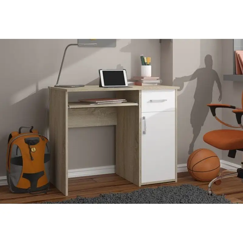 NORE Pin, Tammen / Valkoisen Värinen Työpöytä 3 NORE Pin, Tammen / Valkoisen Värinen Työpöytä - Image 3