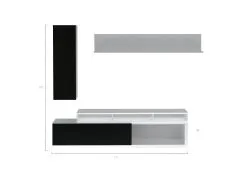 Olohuoneen Kalustesarja ADRK Furniture Mirko, Valkoinen/musta