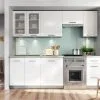 Stolkar Paula 1,8 / 2,4 -keittiökokonaisuus, Sisältää 7 Keittiökaappia, Väri: Valkoinen