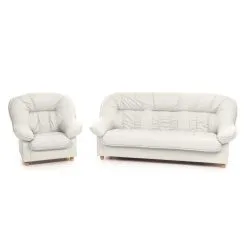 Pehmeä Huonekalusetti Aleksandra 3 + 1, , Valge 5007, Jalad - Kask