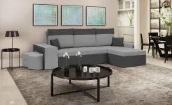Pehmeä Kulmasohva Bellezza Dakota, Harmaa/vaaleanharmaa