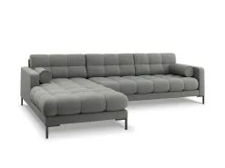 Pehmeä Kulmasohva Cosmopolitan Design Bali, Veluuri, Harmaa/musta