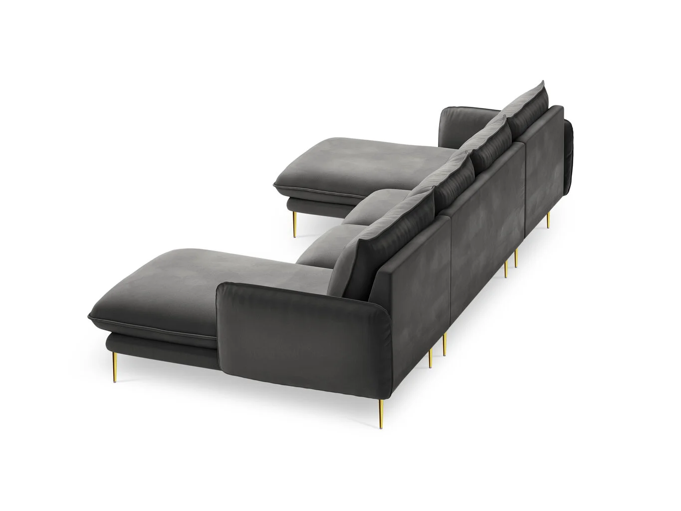 Pehmeä Kulmasohva Cosmopolitan Design Vienna 6S, Tummanharmaa/kultainen 4 Pehmeä Kulmasohva Cosmopolitan Design Vienna 6S, Tummanharmaa/kultainen - Image 4