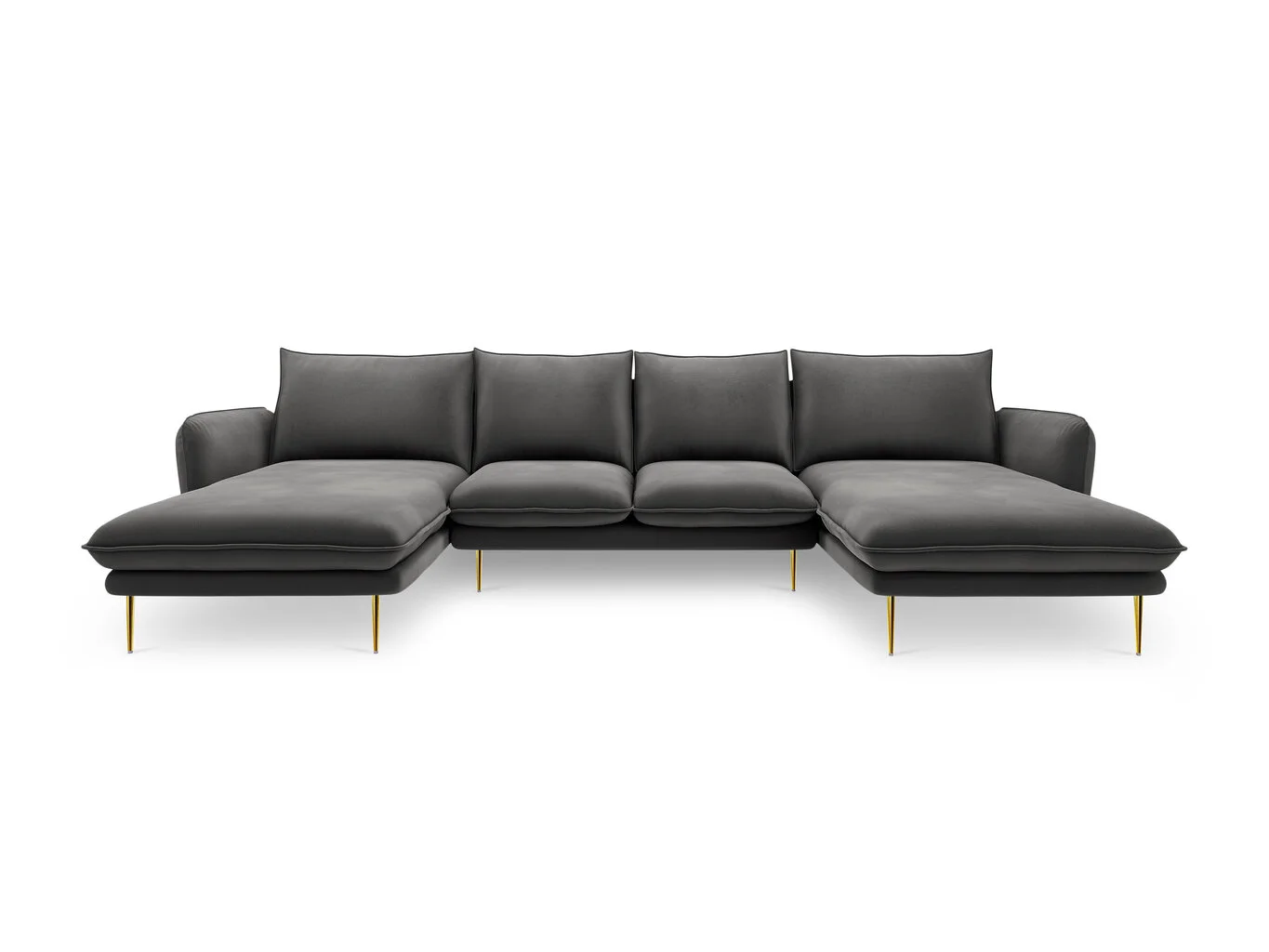 Pehmeä Kulmasohva Cosmopolitan Design Vienna 6S, Tummanharmaa/kultainen 2 Pehmeä Kulmasohva Cosmopolitan Design Vienna 6S, Tummanharmaa/kultainen - Image 2