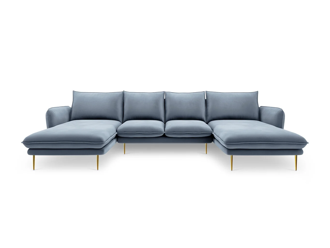 Pehmeä Kulmasohva Cosmopolitan Design Vienna 6S, Veluuri, Vaaleansininen/musta 2 Pehmeä Kulmasohva Cosmopolitan Design Vienna 6S, Veluuri, Vaaleansininen/musta - Image 2