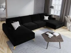 Pehmeä Kulmasohva Mazzini Sofas Madara 6S, Musta/kultainen -NORE Kalusteet Myymälä pehmea kulmasohva mazzini sofas madara 6s mustakultainen b5c29 osta reference