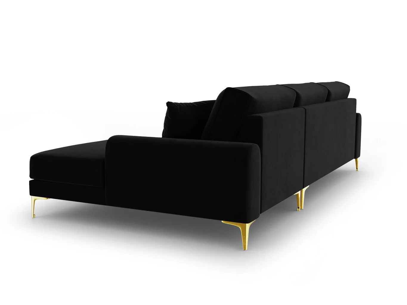 Pehmeä Kulmasohva Mazzini Sofas Madara, Veluuri, Musta/kulta 4 Pehmeä Kulmasohva Mazzini Sofas Madara, Veluuri, Musta/kulta - Image 4