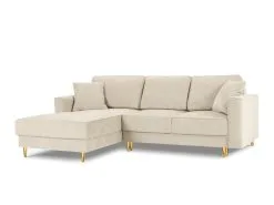 Pehmeä Kulmasohva Micadoni Home Dunas 4S, Beige/kulta