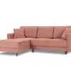 Pehmeä Kulmasohva Micadoni Home Dunas 4S, Pinkki/musta
