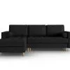 Pehmeä Kulmasohva Micadoni Home Gobi 69, Musta
