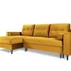 Pehmeä Kulmasohva Micadoni Home Leona 4S, Keltainen/musta