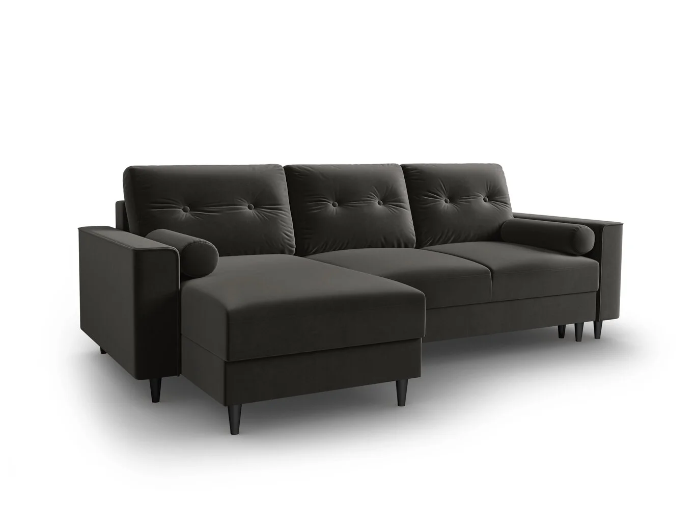 Pehmeä Kulmasohva Micadoni Home Leona, Tummanharmaa/musta 1 Pehmeä Kulmasohva Micadoni Home Leona, Tummanharmaa/musta