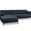 Pehmeä Kulmasohva Micadoni Home Mamaia 5S, Tummansininen/musta