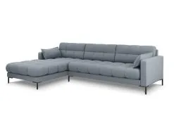 Pehmeä Kulmasohva Micadoni Home Mamaia 5S-V, Vaaleansininen/musta, Kairinis Variantas