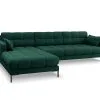 Pehmeä Kulmasohva Micadoni Home Mamaia 5S, Vihreä/musta