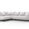 Pehmeä Kulmasohva Micadoni Home Marram 5S, Vaaleanharmaa/musta
