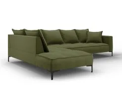 Pehmeä Kulmasohva Micadoni Home Marram 5S, Vihreä/musta -NORE Kalusteet Myymälä pehmea kulmasohva micadoni home marram 5s vihreamusta cf744 netistai reference
