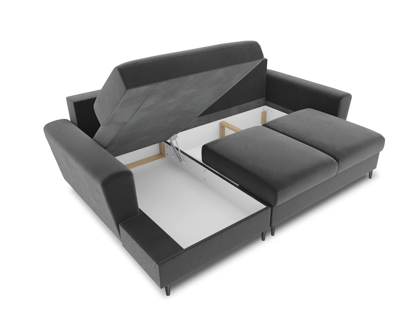 Pehmeä Kulmasohva Micadoni Home Moghan 4S-V, Vaaleanharmaa/musta 6 Pehmeä Kulmasohva Micadoni Home Moghan 4S-V, Vaaleanharmaa/musta - Image 6