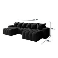 Pehmeä Kulmasohva Selsey Batilo U, Musta -NORE Kalusteet Myymälä pehmea kulmasohva selsey batilo u musta 86253 netistai reference