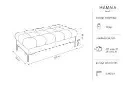 Pehmeä Penkki Velour Micadoni Home Mamaia, Hopean Väri/kultainen Väri -NORE Kalusteet Myymälä pehmea penkki velour micadoni home mamaia hopean 26183 netistai reference