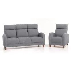 Pehmustettu Kalustesarja Paris 3+1, , Vaaleanharmaa Inari 91, Jalat - Pähkinäpuu