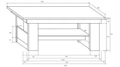 Meblocross Pöytä Maximus, Tammi/valkoinen. -NORE Kalusteet Myymälä poyta maximus tammivalkoinen a4764 netistai reference