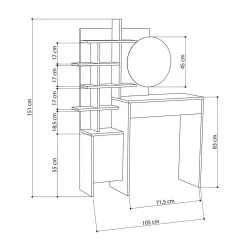 Pukeutumispöytä Kalune Design, 4301, Valkoinen -NORE Kalusteet Myymälä pukeutumispoyta kalune design 4301 valkoinen 03714 palaute reference