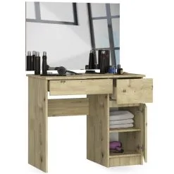 NORE Pukeutumispöytä Peilillä 50x60 Cm, Artisan Tammen Värinen -NORE Kalusteet Myymälä pukeutumispoyta peililla 50x60 cm artisan tammen varinen 6db38 palaute reference